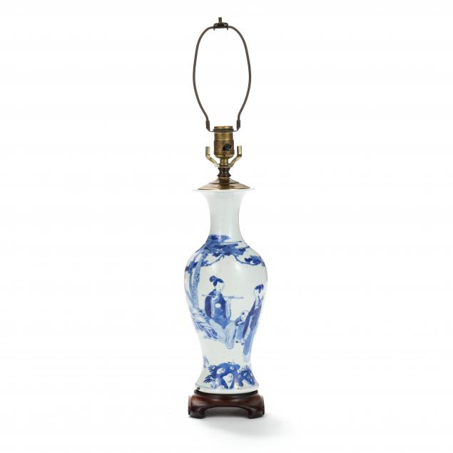 A CHINESE KANGXI STYLE BLUE AND