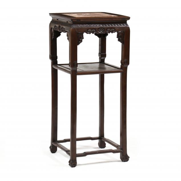 A CHINESE TALL MARBLE TOP STAND 3472a6