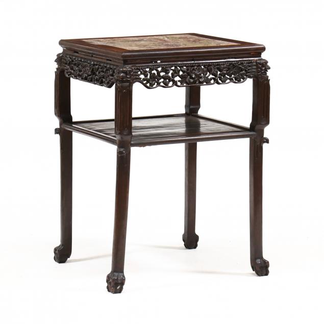 A CHINESE SQUARE MARBLE TOP TABLE 3472a7