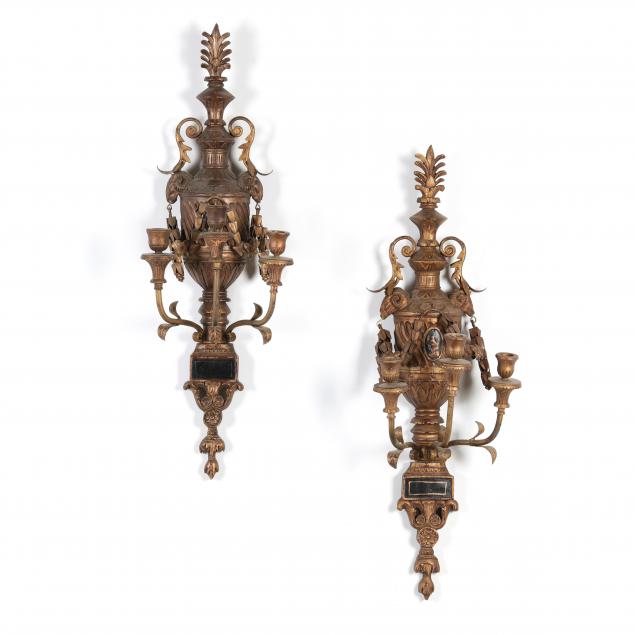 PAIR OF NEOCLASSICAL STYLE CARVED 3472f2