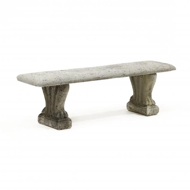CAST STONE GARDEN BENCH Late 20th