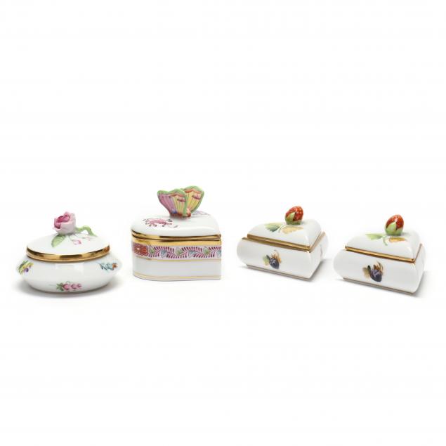 FOUR HEREND PORCELAIN BOXED EDITIONS 347387
