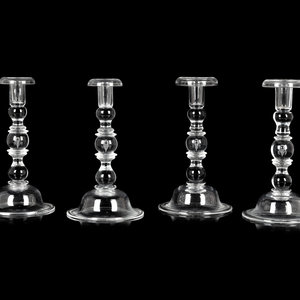 A Set of Four Steuben Glass Candlesticks 20th 3473b2