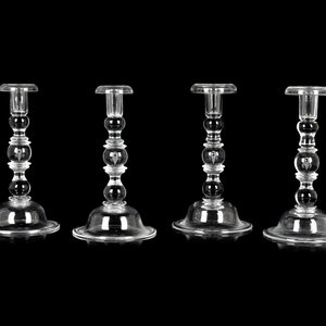 A Set of Four Steuben Glass Candlesticks
20th