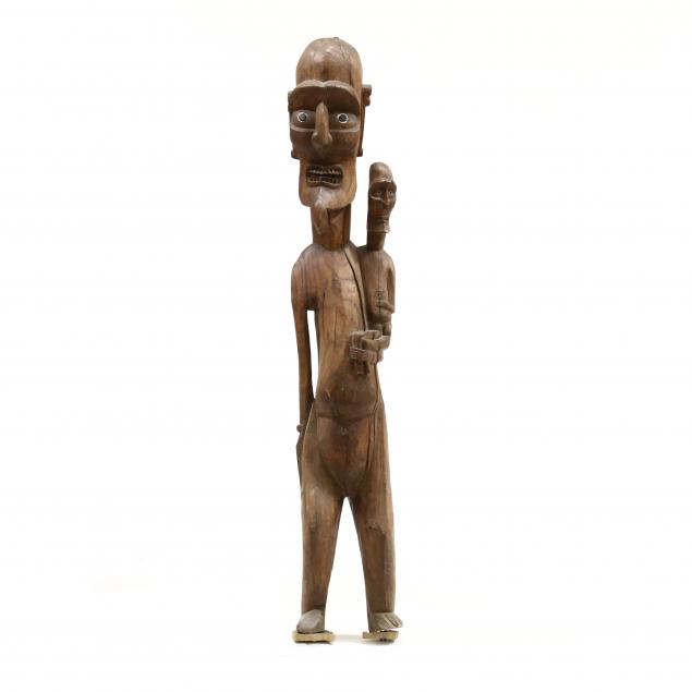LARGE STANDING EASTER ISLAND FIGURAL