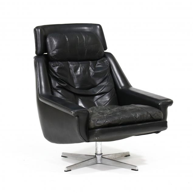 ESA, VINTAGE DANISH LEATHER LOUNGE CHAIR