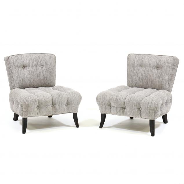 PAIR OF AMERICAN MID-CENTURY UPHOLSTERED