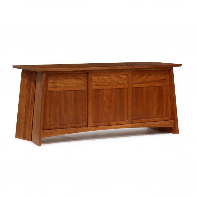AMERICAN CRAFT, LARGE CHERRY CREDENZA