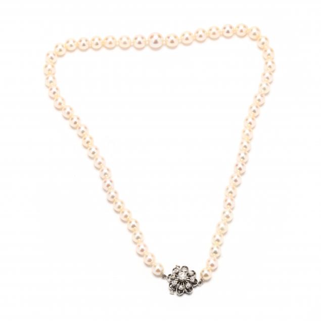 PEARL NECKLACE WITH WHITE GOLD