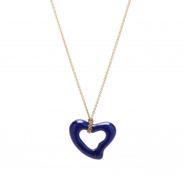 GOLD AND LAPIS LAZULI OPEN HEART 34760f