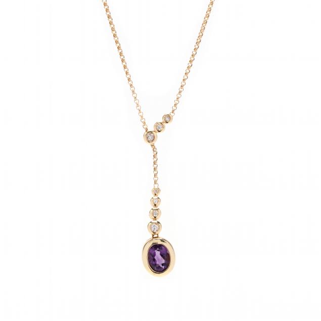 GOLD AMETHYST AND DIAMOND NECKLACE 347619