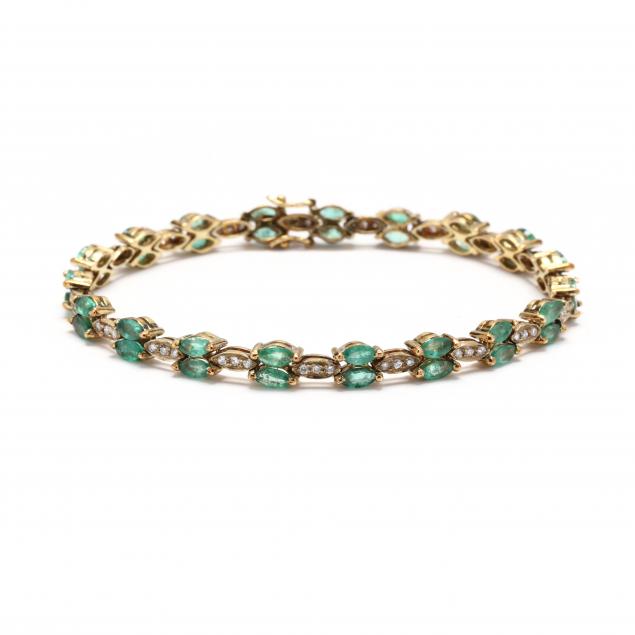 GOLD EMERALD AND DIAMOND LINE 34761d
