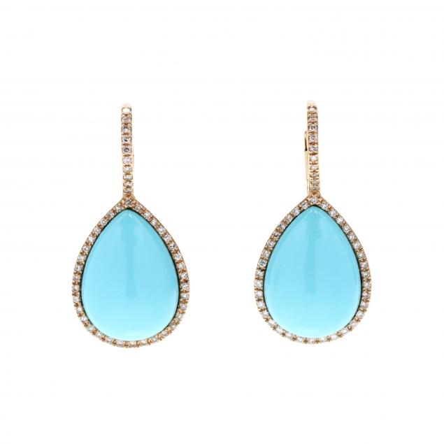 GOLD AND TURQUOISE EARRINGS The 347626