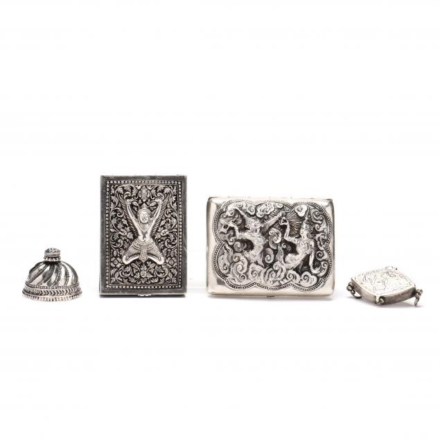 FOUR SOUTHEAST ASIAN SILVER OBJETS 347651