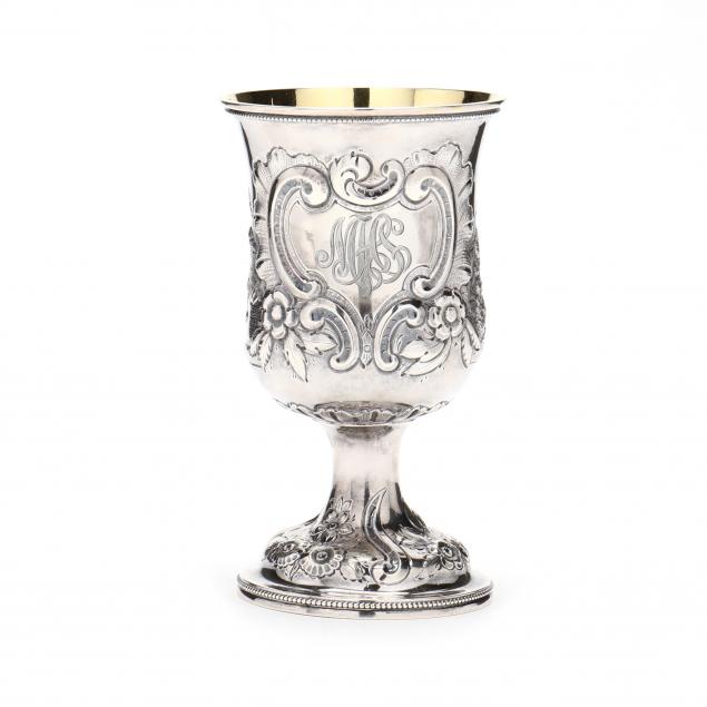 AN AMERICAN COIN SILVER HUNT GOBLET,