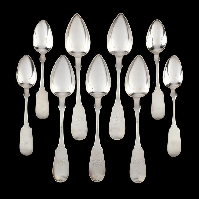 NINE PHILADELPHIA COIN SILVER SPOONS