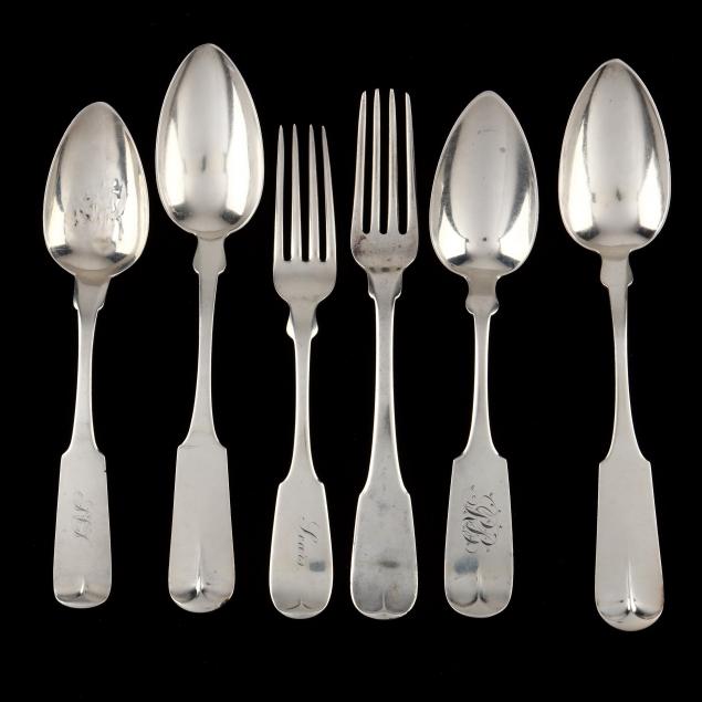 SIX AMERICAN COIN SILVER FLATWARE