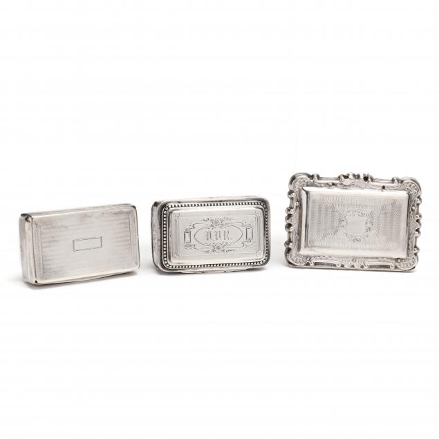 THREE AMERICAN COIN SILVER BOXES