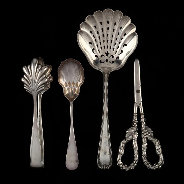 FOUR AMERICAN STERLING SILVER SERVERS