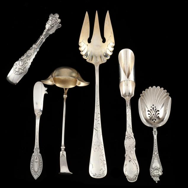 SIX AMERICAN STERLING SILVER SERVERS 3476ac