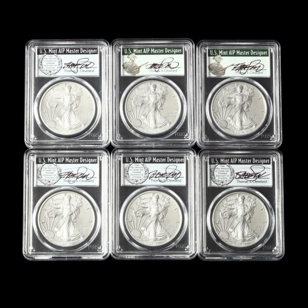 SIX 6 GRADED 1 SILVER AMERICAN 3476ef