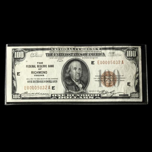 SERIES OF 1929 100 FEDERAL RESERVE 3476f5