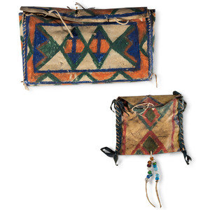 Sioux Painted Parfleche Containers ca 347737