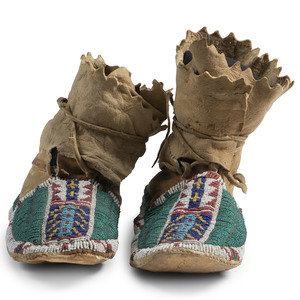 Central Plains Beaded Hide Moccasins
late