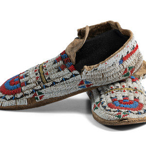 Northern Plains Beaded Hide Moccasins late 347762