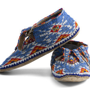 Plains Beaded Hide Moccasins mid 20th 347763