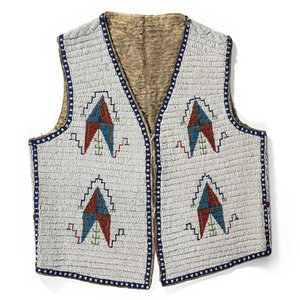 Sioux Beaded Hide Vest with American 34776c