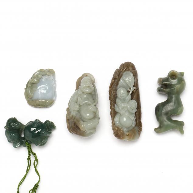 A GROUP OF CHINESE NEPHRITE JADE