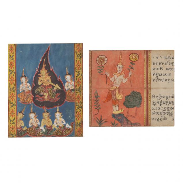 TWO THAI PAINTINGS FROM A BUDDHIST 3477c8