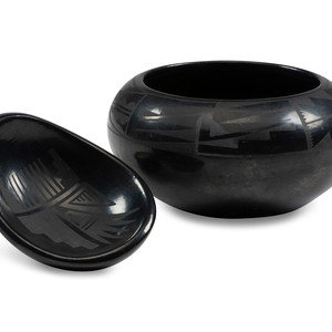 San Ildefonso Blackware Pottery 20th 3477d3