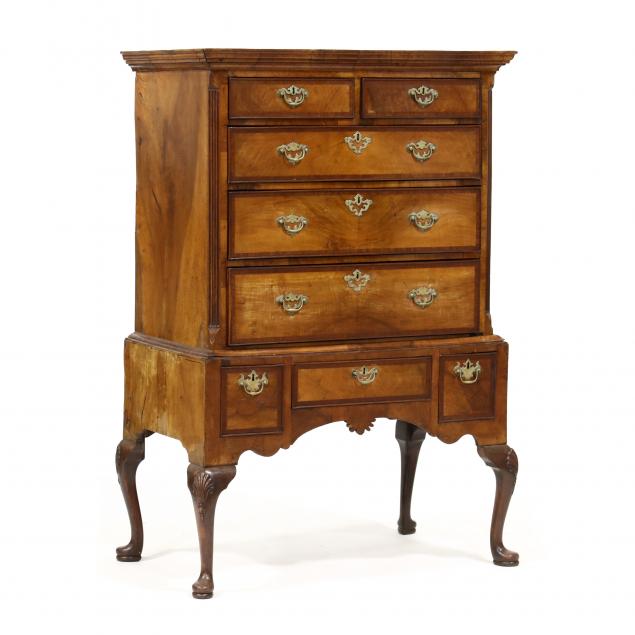 GEORGE II WALNUT CHEST ON FRAME 3477e1