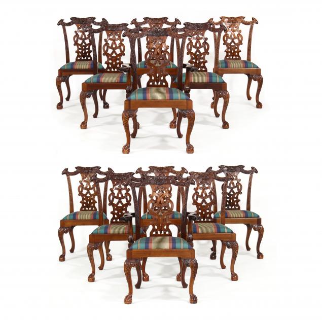 SET OF TWELVE CHIPPENDALE STYLE 3477ef