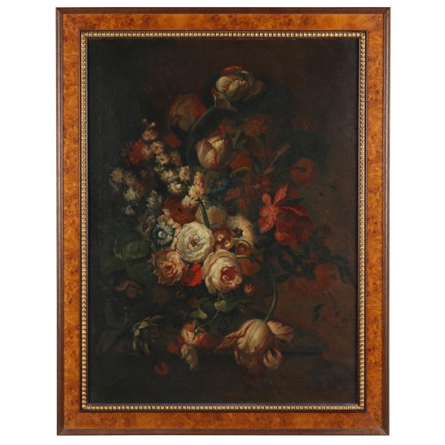 A LARGE FLORAL STILL LIFE PAINTING