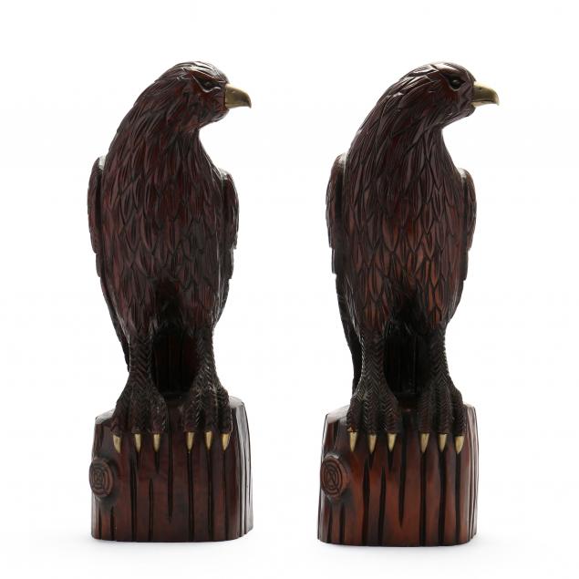 NEAR PAIR OF LIFE SIZE CARVED WOOD 34787c