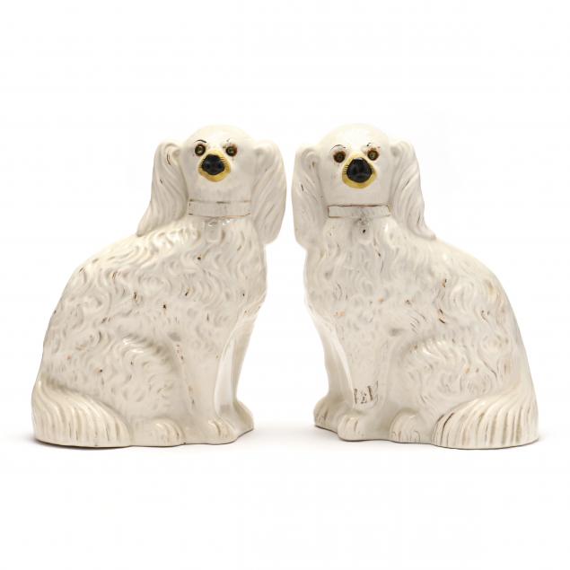 PAIR OF ANTIQUE STAFFORDSHIRE SPANIELS