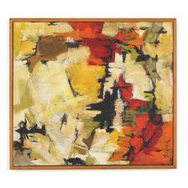 A MID CENTURY ABSTRACT PAINTING  3479d1