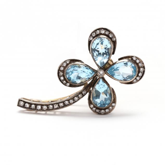 SILVER-TOPPED GOLD, AQUAMARINE,