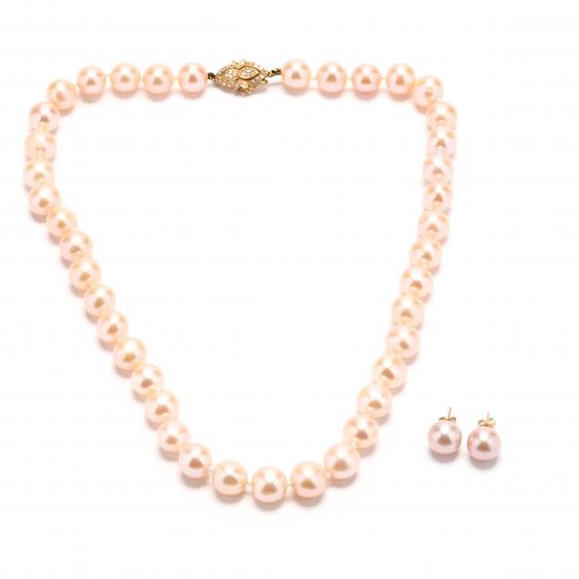 SINGLE STRAND PINK PEARL NECKLACE 347a20