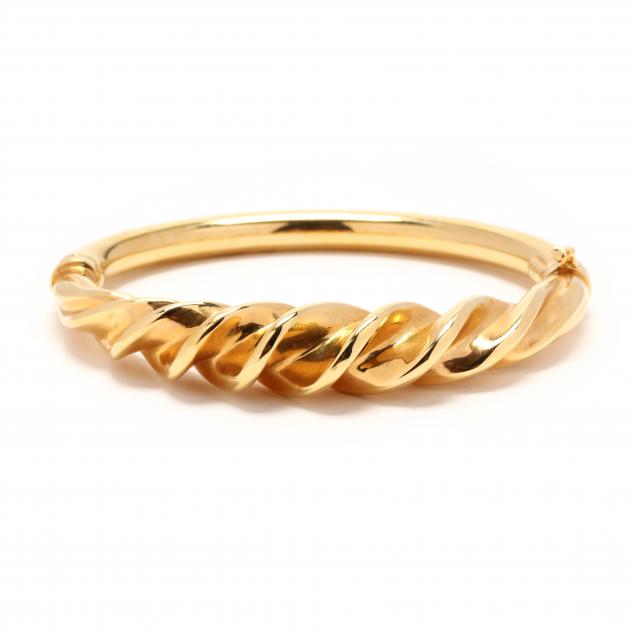 GOLD BANGLE BRACELET ITALY With 347a37