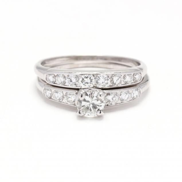 WHITE GOLD AND DIAMOND WEDDING SET To