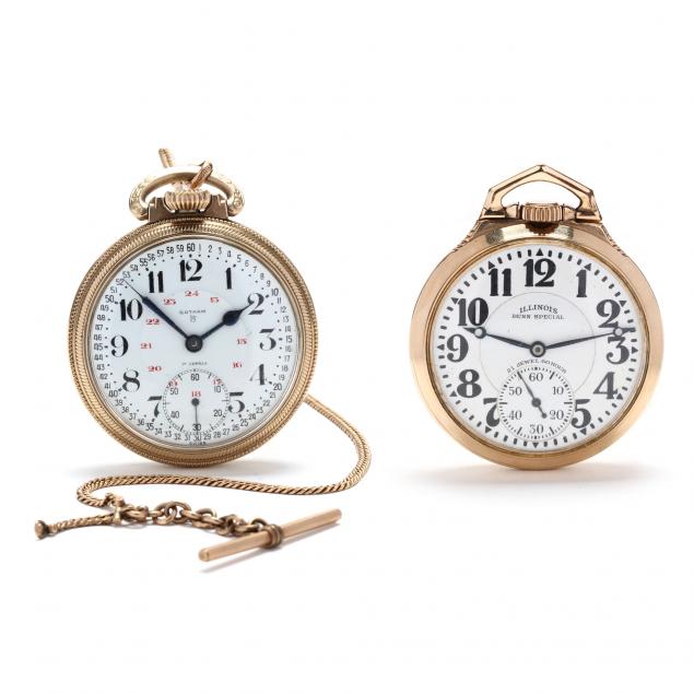 TWO VINTAGE OPEN FACE POCKET WATCHES