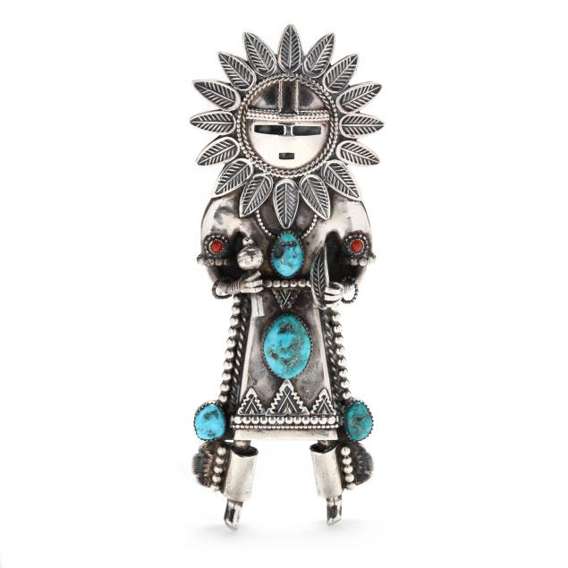 SILVER KACHINA FIGURE BOLO SLIDE 347a8f