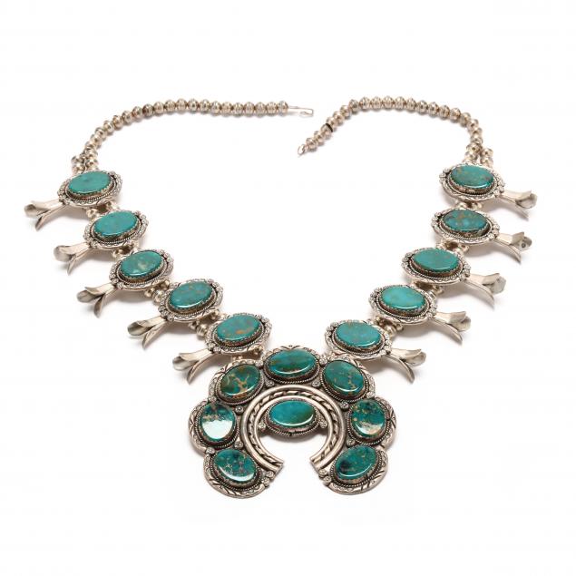 SILVER AND TURQUOISE SQUASH BLOSSOM 347a88