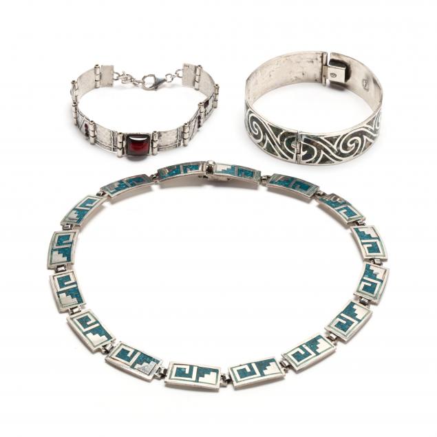 THREE SILVER JEWELRY ITEMS To include: