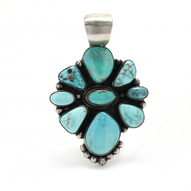 SILVER AND TURQUOISE PENDANT Designed 347a97