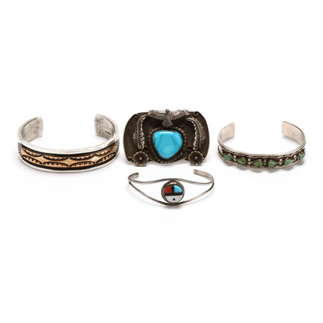 FOUR SOUTHWESTERN SILVER JEWELRY 347a94